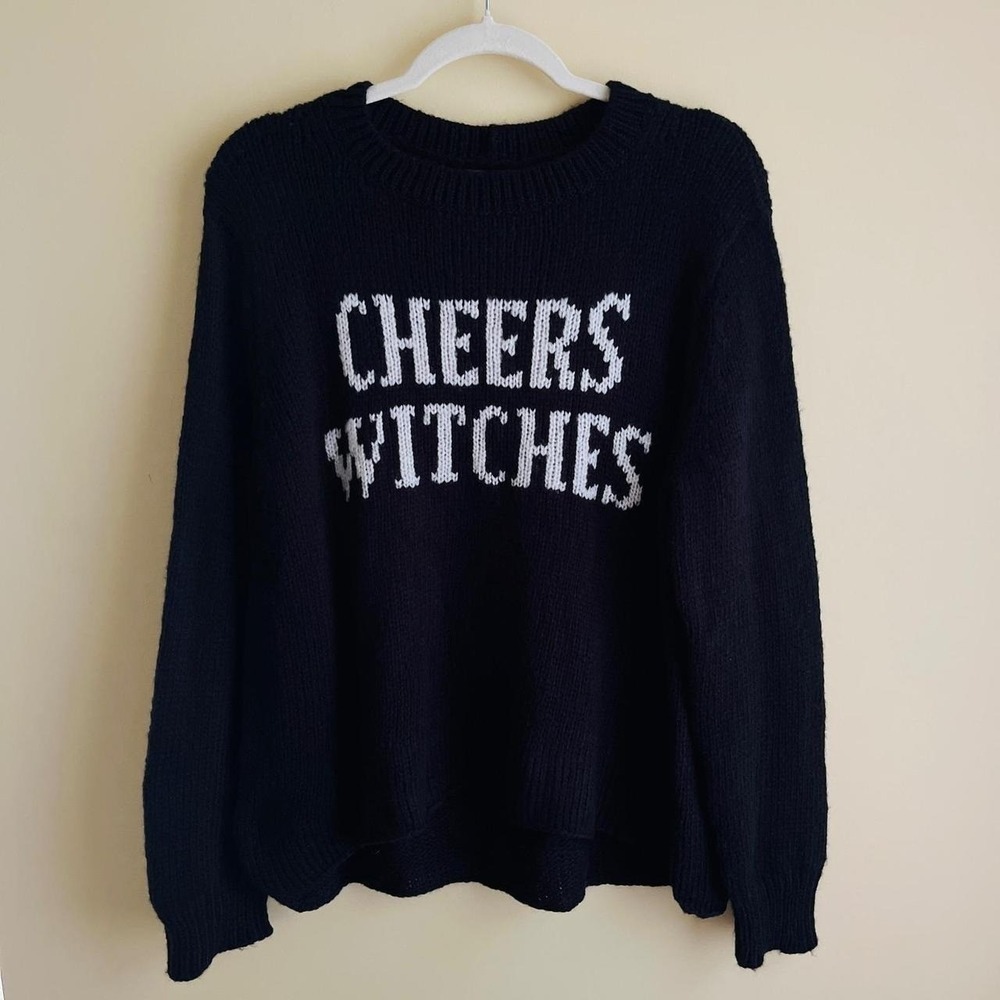 Wooden Ships Sweater Women's M / L Cheers Witches Halloween Mohair Wool Relaxed